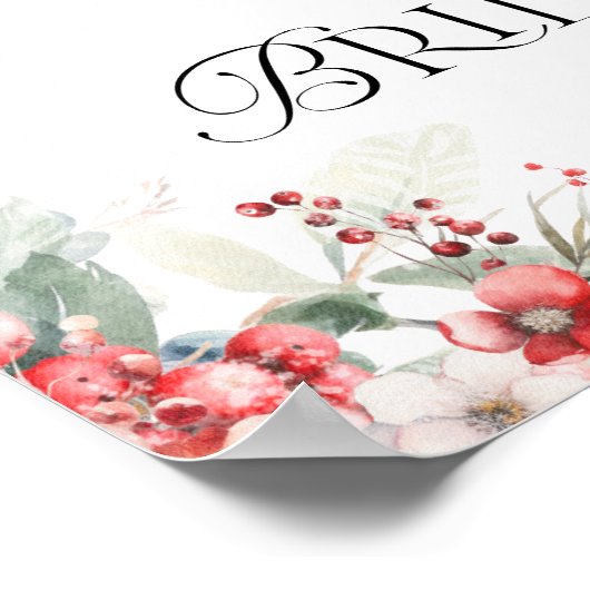 スノーインラブウィンターフローラブライダルシャワーへようこそ ポスター (角)