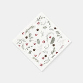 スノーインラブウィンターフローラブライダルシャワー スタンダードカクテルナプキン (角)