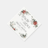 スノーインラブウィンターフローラブライダルシャワー スタンダードカクテルナプキン (角)