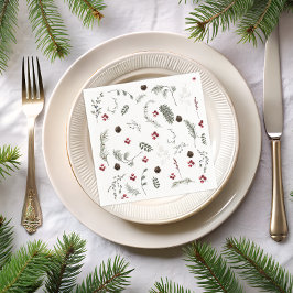 スノーインラブウィンターフローラブライダルシャワー スタンダードカクテルナプキン