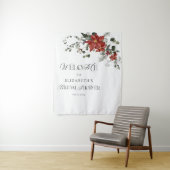 スノーインラブウィンターフローラブライダルシャワー タペストリー (インサイチュ)