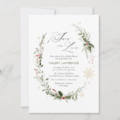 スノーインラブウィンターフローラブライダルシャワー 招待状 (正面)