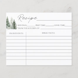 スノーインラブウィンターブライダルシャワーレシピカード