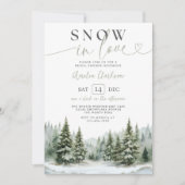 スノーインラブウィンターブライダルシャワー招待状 招待状 (正面)