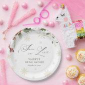 スノーインラブウィンターブライダルシャワー ペーパープレート (パーティー)