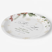 スノーインラブウィンターブライダルシャワー ペーパープレート (アングル)