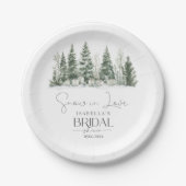 スノーインラブウィンターブライダルシャワー ペーパープレート (正面)