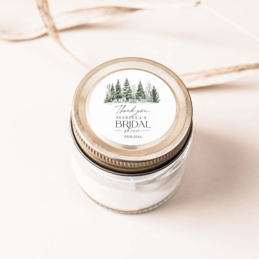 スノーインラブウィンターブライダルシャワー ラウンドシール