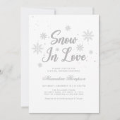 スノーインラブウィンターブライダルシャワー 招待状 (正面)