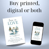 スノーインラブウィンターブライダルシャワー 招待状