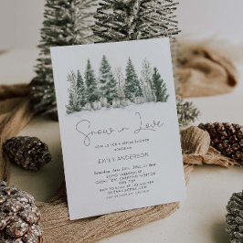 スノーインラブウィンターブライダルシャワー 招待状