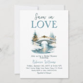 スノーインラブウィンターブライダルシャワー 招待状 (正面)