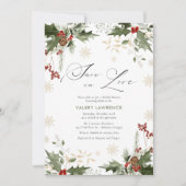 スノーインラブウィンターブライダルシャワー 招待状 (正面)