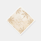 スノーインラブウィンターワンダーランドブライダルシャワー スタンダードカクテルナプキン (角)
