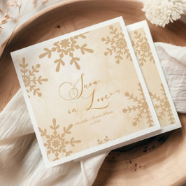 スノーインラブウィンターワンダーランドブライダルシャワー スタンダードカクテルナプキン