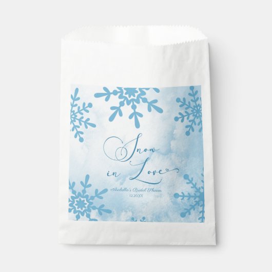 スノーインラブウィンターワンダーランドブライダルシャワー フェイバーバッグ (正面)