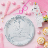 スノーインラブウィンターワンダーランドブライダルシャワー ペーパープレート (パーティー)