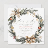 スノーインラブウィンターワンダーランドブライダルシャワー 招待状 (正面)