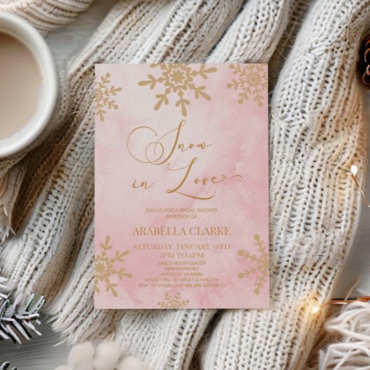 スノーインラブウィンターワンダーランドブライダルシャワー 招待状