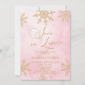 スノーインラブウィンターワンダーランドブライダルシャワー 招待状 (正面)