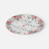 スノーインラブウィンター霜の降りたフローラブライダルシャワー ペーパープレート (アングル)