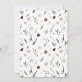 スノーインラブエバーグリーンブライダルシャワー招待 招待状 (裏面)