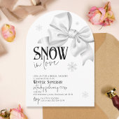 スノーインラブキュートボウブライダルシャワー冬のアーチ 招待状