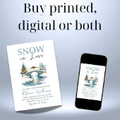 スノーインラブクリスマスウィンターブライダルシャワー 招待状