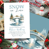 スノーインラブクリスマスウィンターブライダルシャワー 招待状