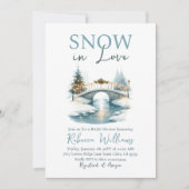 スノーインラブクリスマスウィンターブライダルシャワー 招待状 (正面)