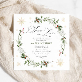 スノーインラブクリスマスブライダルシャワー 招待状