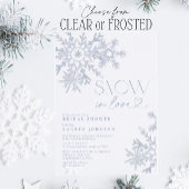 スノーインラブスノーフレークウィンターブライダルシャワー アクリル招待状