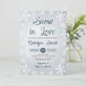 スノーインラブスノーフレークスウィンターブライダルシャワー 招待状 (スタンド正面)