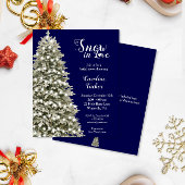 スノーインラブツリーバジェットブライダルシャワーブルー招待状