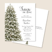 スノーインラブツリーバジェットブライダルシャワー招待状