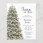 スノーインラブツリーバジェットブライダルシャワー招待状 (正面)