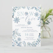 スノーインラブテーマ冬ブライダルシャワー 招待状 (スタンド正面)