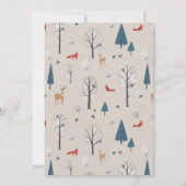 スノーインラブディアーファミリーウィンタースケープブライダルシャワー 招待状 (裏面)