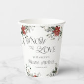スノーインラブフローラ冬ブライダルシャワー 紙コップ (正面)