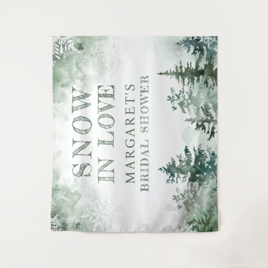 スノーインラブブライダルシャワーへようこそ タペストリー (正面)