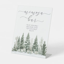 スノーインラブブライダルシャワーミモザバー 台座サイン