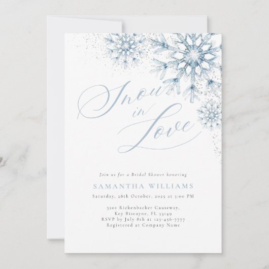 スノーインラブブライダルシャワー招待状 招待状 (正面)