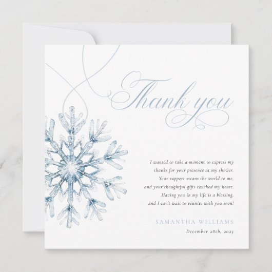 スノーインラブブライダルシャワー サンキューカード (正面)