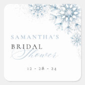 スノーインラブブライダルシャワー スクエアシール (正面)