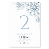 スノーインラブブライダルシャワー テーブルナンバー (正面)