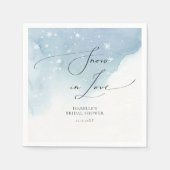 スノーインラブブルースノーウィーブライダルシャワー スタンダードカクテルナプキン (正面)