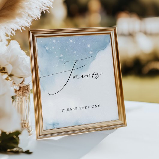 スノーインラブブルーブライダルシャワーの好意 ポスター