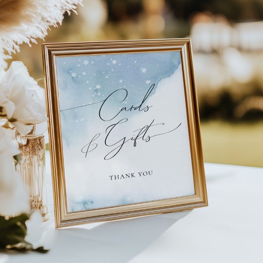 スノーインラブブルーブライダルシャワーカード&ギフト ポスター