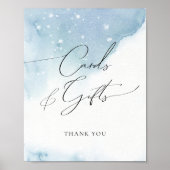 スノーインラブブルーブライダルシャワーカード&ギフト ポスター (正面)