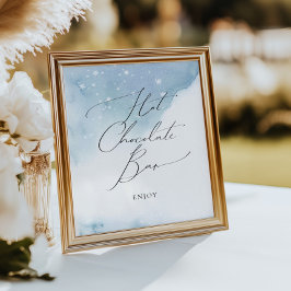 スノーインラブブルーブライダルシャワーホットチョコレートバー ポスター